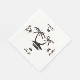 Guardanapo de papel - Silhueta de Ilha Tropical