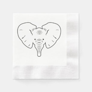 Guardanapo De Papel Silhueta de rosto elefante