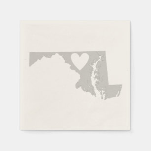 Guardanapo De Papel Silhueta do estado de Heart Maryland