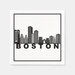 Guardanapo De Papel Silhueta do Horizonte de Boston