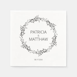 Guardanapo De Papel Silhueta elegante de folhas Casamento