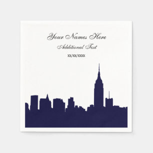 Guardanapo De Papel Silhueta Skyline NYC do marinho, ESB