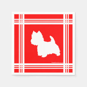 Guardanapo De Papel Silhueta Westie Vermelha