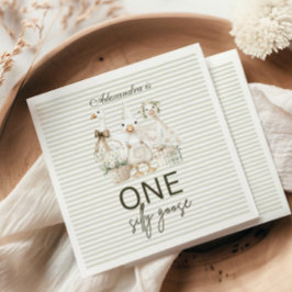 Guardanapo De Papel Silly Goose 1st Birthday Green Stripes 