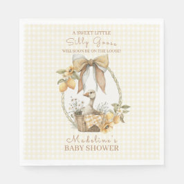 Guardanapo De Papel Silly Goose Lemon Watercolor Baby Shower