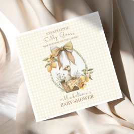 Guardanapo De Papel Silly Goose Lemon Watercolor Baby Shower
