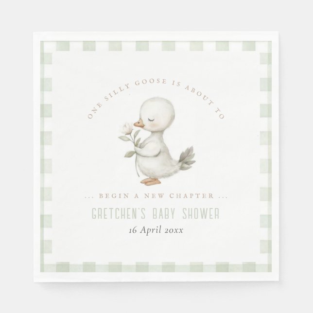 Guardanapo De Papel Silly Goose New Chapter Spring Baby Shower (Frente)