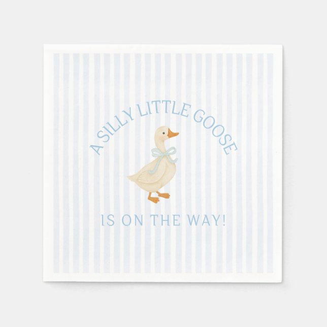Guardanapo De Papel Silly Little Goose Baby Shower  (Frente)