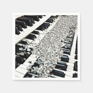 Guardanapo De Papel Silver Confetti Piano Keys