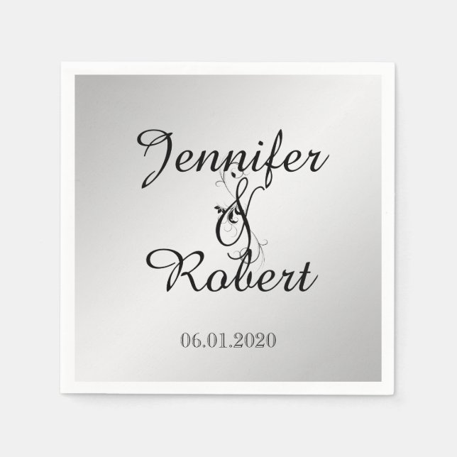 Guardanapo De Papel Silver Elegance Wedkin (Frente)