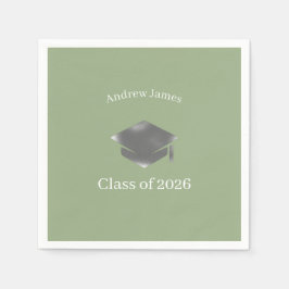 Guardanapo De Papel  Silver Graduation Cap -Class of 2026= no3