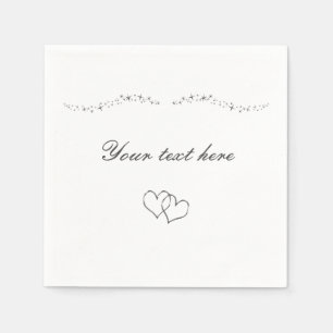 Guardanapo De Papel Silver Hearts & Sparkle Wedding Napkins