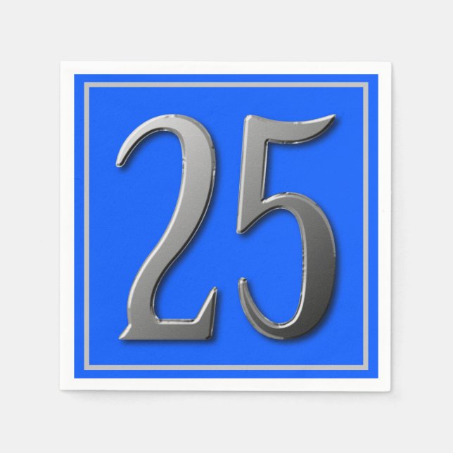 Guardanapo De Papel Silver Metálico Número Vinte e Cinco (Frente)