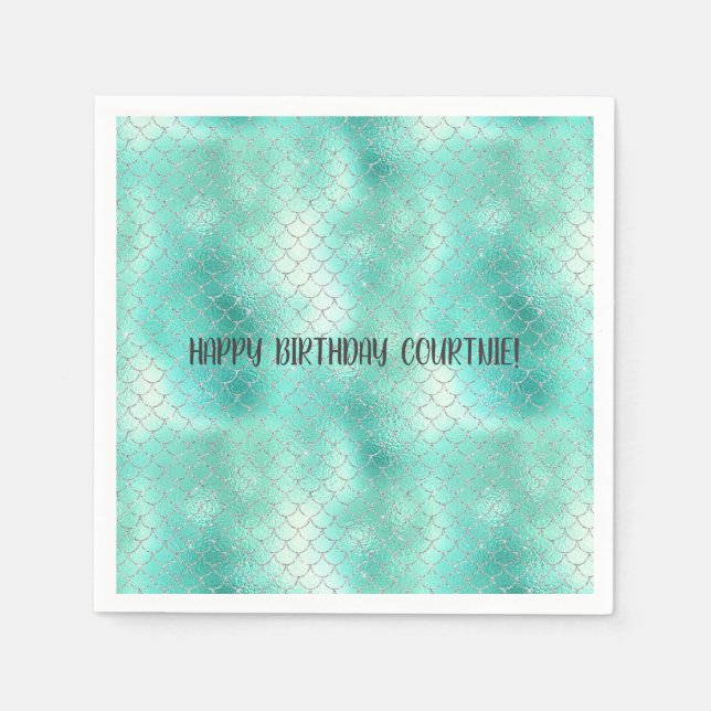 Guardanapo De Papel Silver Mint Mermaid (Frente)