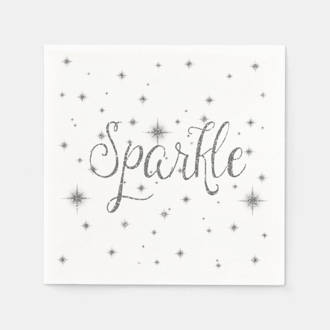 Guardanapo De Papel Silver Sparkles (Frente)
