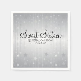 Guardanapo De Papel Silver Stars Elegante Doce 16