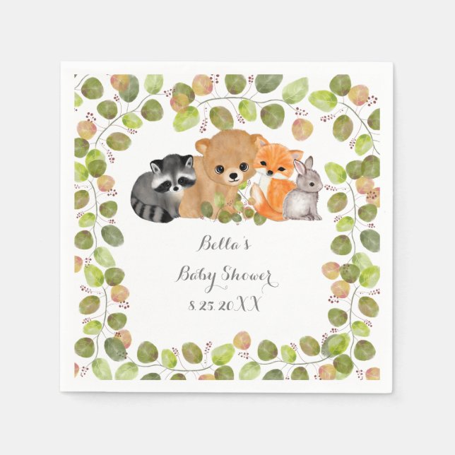 Guardanapo De Papel Silvicultura Verde Papel Animal Napkins (Frente)