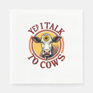 Guardanapo De Papel Sim, Eu Falo Com Vacas Engraçadas Vintage Dairy Fa