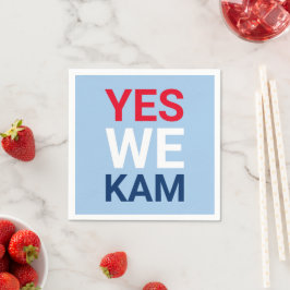 Guardanapo De Papel Sim, nós Kam, engraçada, tipografia azul vermelha