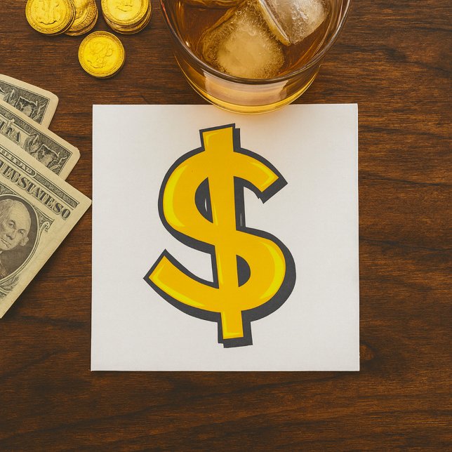 Guardanapo De Papel Símbolo amarelo de dólar (Criador carregado)