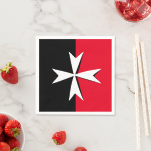 Guardanapo De Papel Símbolo branco de bandeira maltesa e maltesa / ca