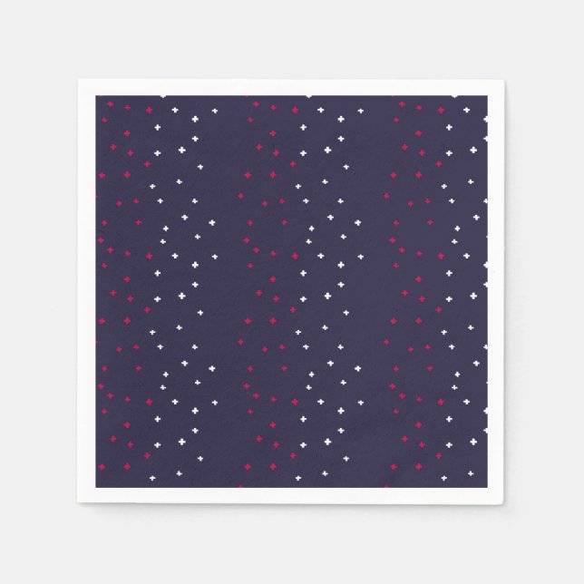 Guardanapo De Papel Símbolo branco vermelho e azul suíço (Frente)