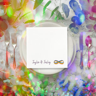 Guardanapo De Papel Símbolo de Amor Infinito do Rainbow Orgulho gay