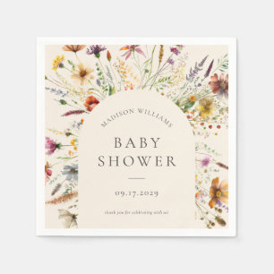 Guardanapo De Papel Símbolo de Chá de fraldas Floral de Boho Wildflowe