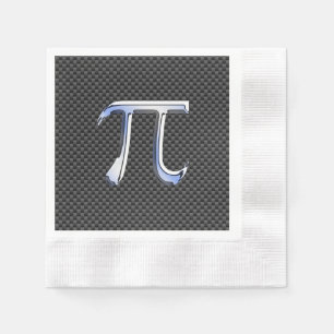 Guardanapo De Papel Símbolo de Cromo Prateado como Pi em Impressão d