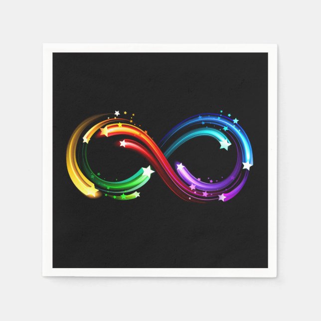 Guardanapo De Papel Símbolo de infinito de cometas arco-íris (Frente)