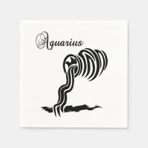 Guardanapo De Papel Símbolo e Símbolo de Aquarius Zodiac