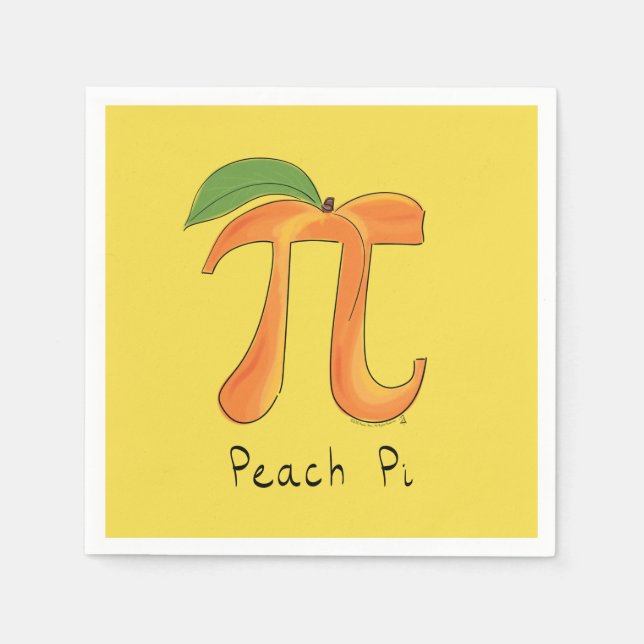 Guardanapo De Papel Símbolo Engraçado Math Peach Pi (Frente)