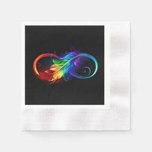 Guardanapo De Papel Símbolo Infinito com Pena Arco-Íris