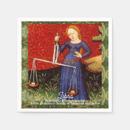 Guardanapo De Papel Símbolo Libra Zodiac Escala Festa de aniversário