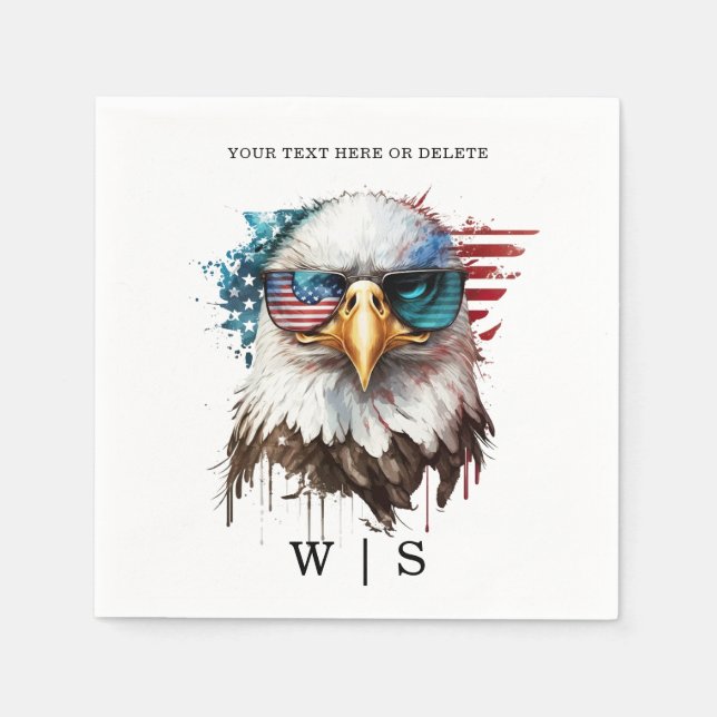 Guardanapo De Papel Símbolo nacional Bald Eagle moderno e único dos EU (Frente)
