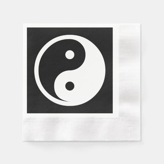 Guardanapo De Papel Símbolo Yin Yang - tatuagem sólida design 2 (Frente)