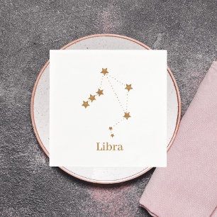 Guardanapo De Papel Símbolo Zodiac Moderno Dourado Libra  Elemento ar