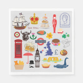 Guardanapo De Papel Símbolos britânicos do Reino Unido