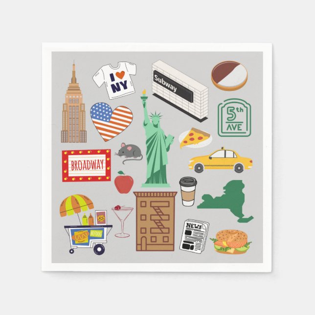Guardanapo De Papel Símbolos da Cidade de Nova York (Frente)