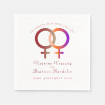 Símbolos do arco-íris de casamentos lésbicos