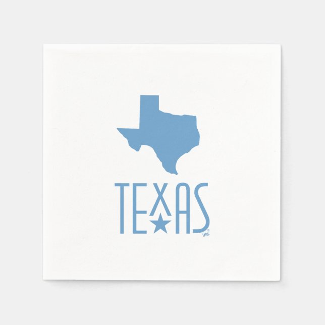Guardanapo De Papel Símbolos do Texas, estado do Texas, azul (Frente)