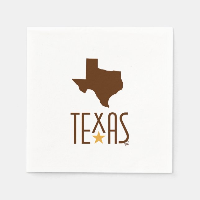 Guardanapo De Papel Símbolos do Texas, Estado do Texas, castanho (Frente)