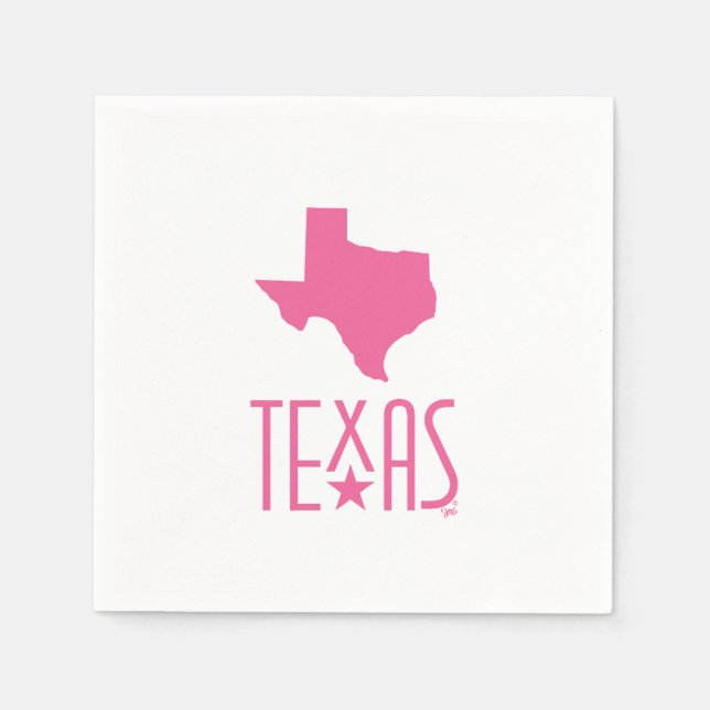 Guardanapo De Papel Símbolos do Texas, estado do Texas, rosa (Frente)
