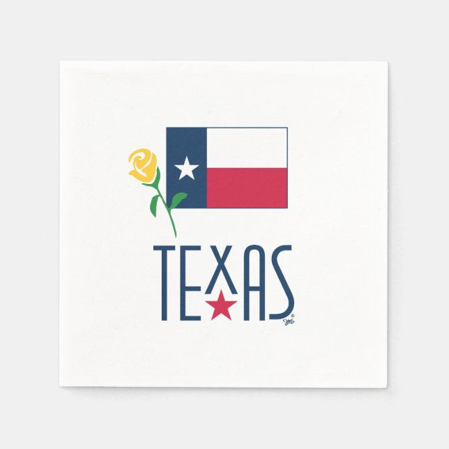 Guardanapo De Papel Símbolos do Texas, Texas Flag e Yellow Rose lrg (Frente)