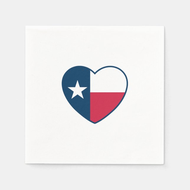 Guardanapo De Papel Símbolos do Texas, Texas Flag, Heart (Frente)