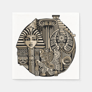 Guardanapo De Papel Símbolos Históricos Antigos Estilo de Tatuagem