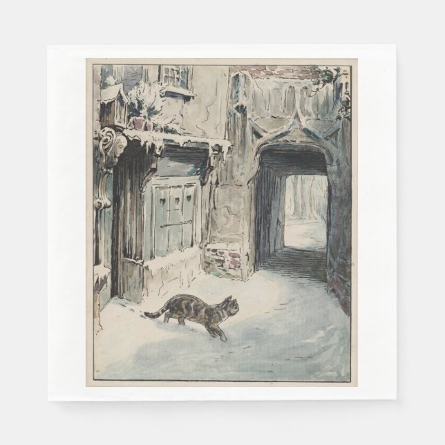 Guardanapo De Papel Simpkin o Gato sai (por Beatrix Potter) (Frente)