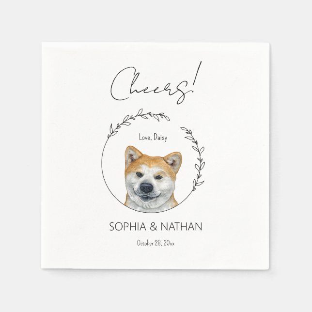 Guardanapo De Papel Simple Akita Dog Wedktail (Frente)