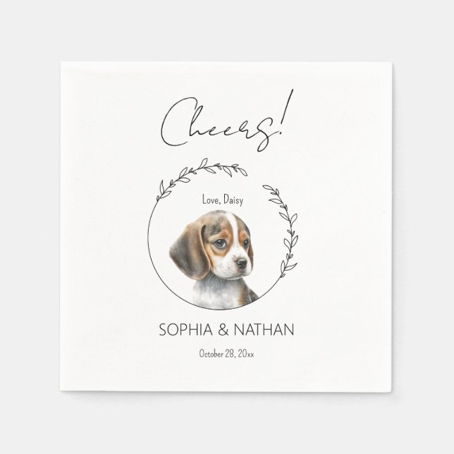 Guardanapo De Papel Simple Beagle Puppy Dog Casamento Cocktail Napkins (Frente)