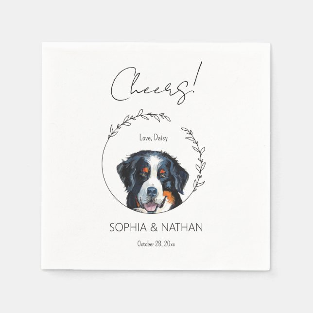 Guardanapo De Papel Simple Bernese Mountain Dog Cocktail (Frente)